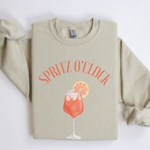 Spritz O’Clock Gildan Crewneck Sweatshirt - New W/O Tags - Size L - Sand Color